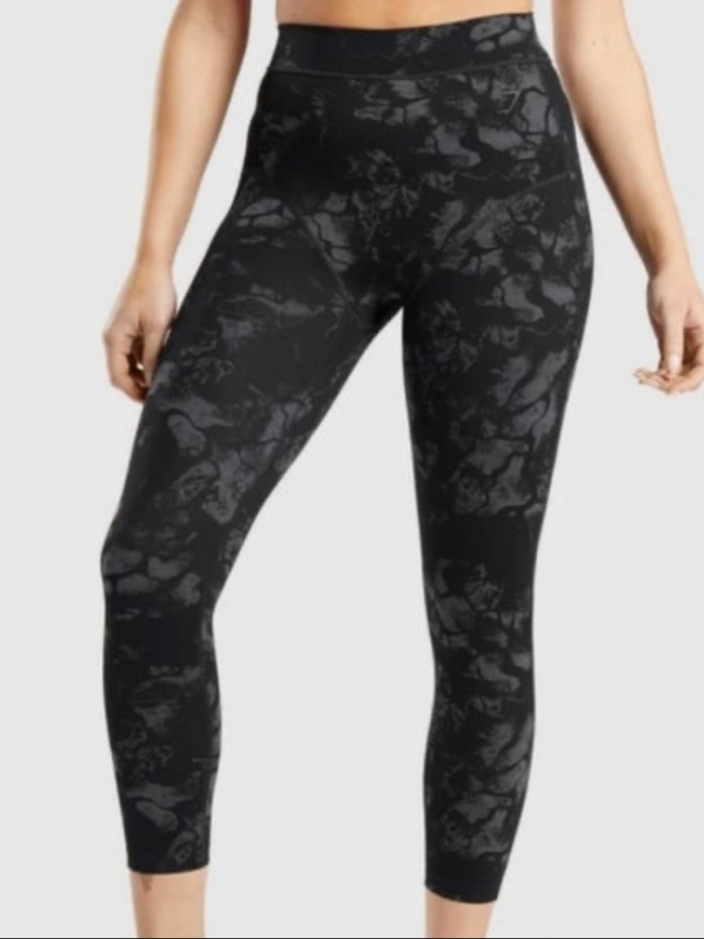 Kendra & Kathryn  Gymshark Black Marbled Logo Leggings